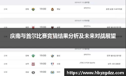 庆南与首尔比赛竞猜结果分析及未来对战展望